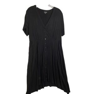 Torrid Black Front Button Hi-Lo Dress Sz 1 (1X) Short Sleeve